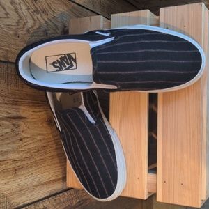 Vans J. Crew Pinstripe Slip ons